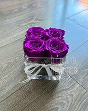 preserved flower purple rose in vase bloom november