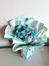 preserved blue rose bouquet bloom november