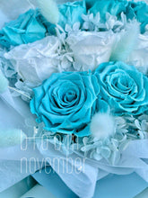 preserved light blue flower bouquet bloom november